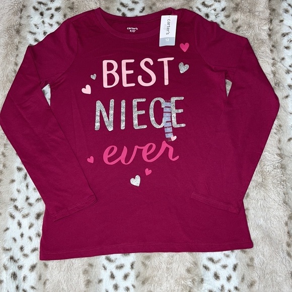 Carter’s Girl’s Burgundy Long Sleeve Top Size 12 - Picture 3 of 6
